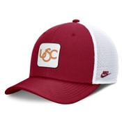 USC Trojans Nike Cardinal Vintage Legacy Patch Rise Trucker Hat
